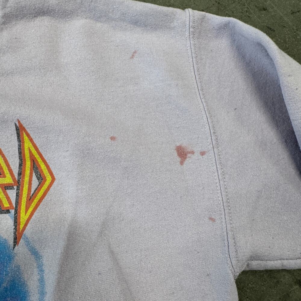 Vintage Y2K Purple Def Leppard Band Tour Crewneck Pullover Sweatshirt Medium - Picture 6 of 6